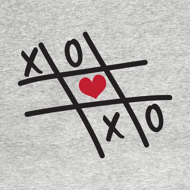 Tic Tac Toe XOXO Red heart by sigdesign